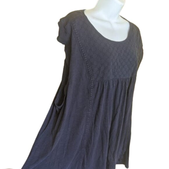 Blue Flared A-Line Tunic Top Size 3X - Picture 2 of 4